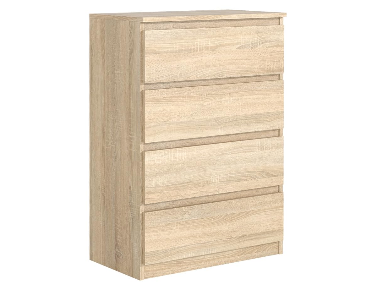 MebLocker Commode 4 Tiroirs Noir – Rangement Élégant Pour Chambre, Salon Ou Bureau