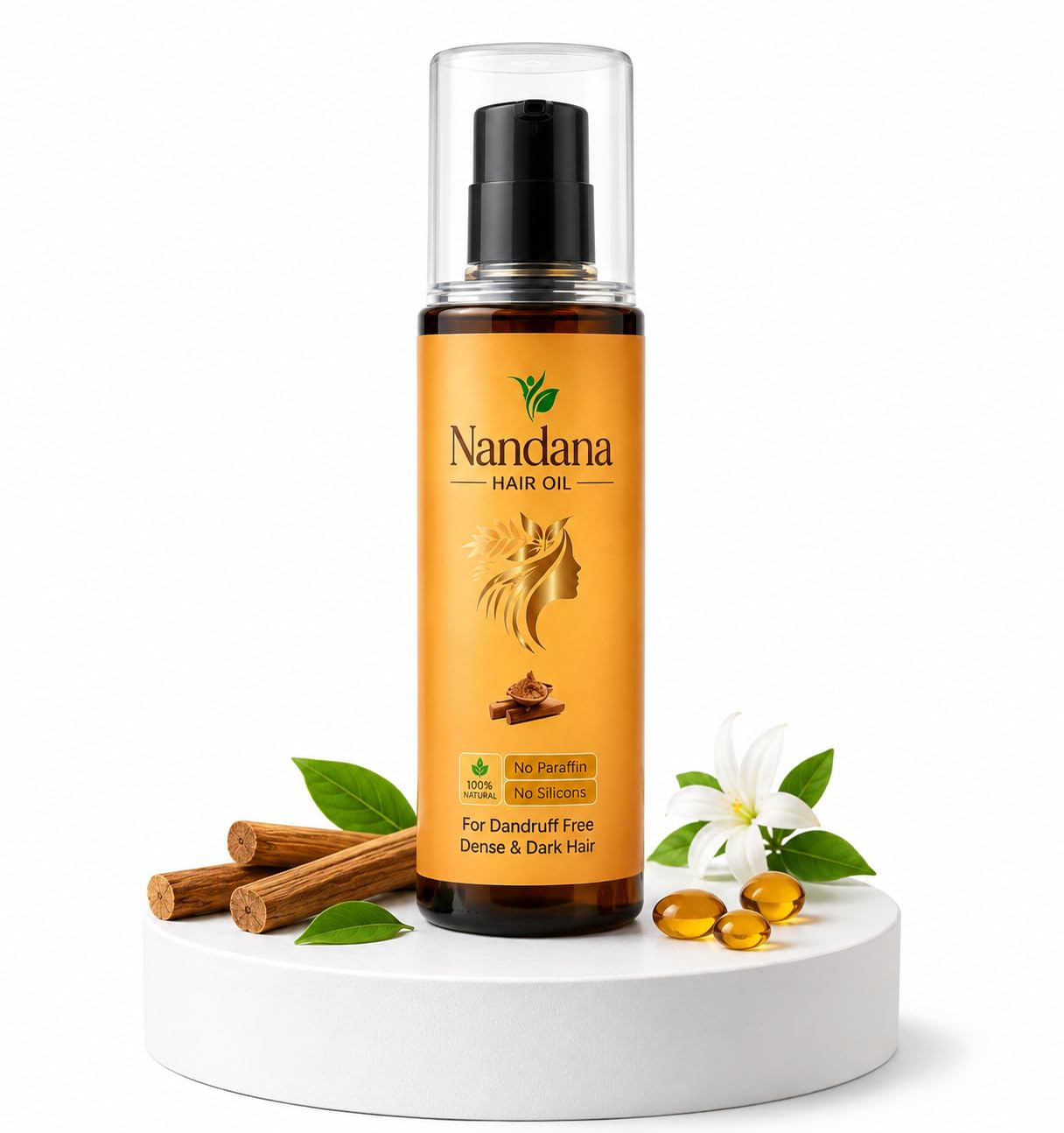 Nandana Sandal Hair Oil | Promotes Dense & Dark Hair | Nourishes Roots & Scalp | No Paraffin & No Silicones | Lightweight Hair Care Oil-picture-54