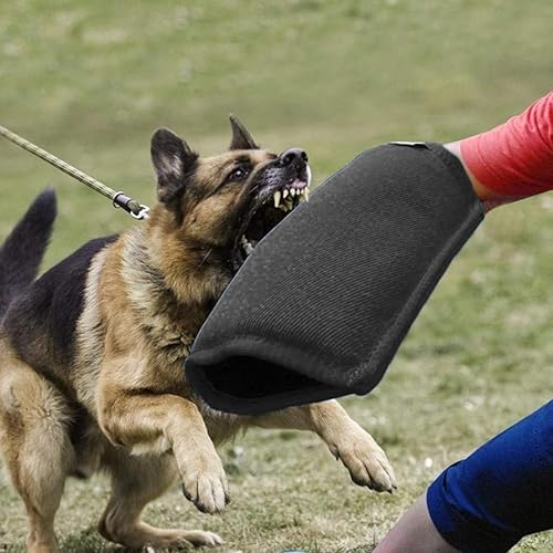 Miniatura 6 de TOPofly Mangas para mordeduras de perro, mangas de protección de brazo de arpillera, mangas de brazo de entrenamiento para perros, mangas