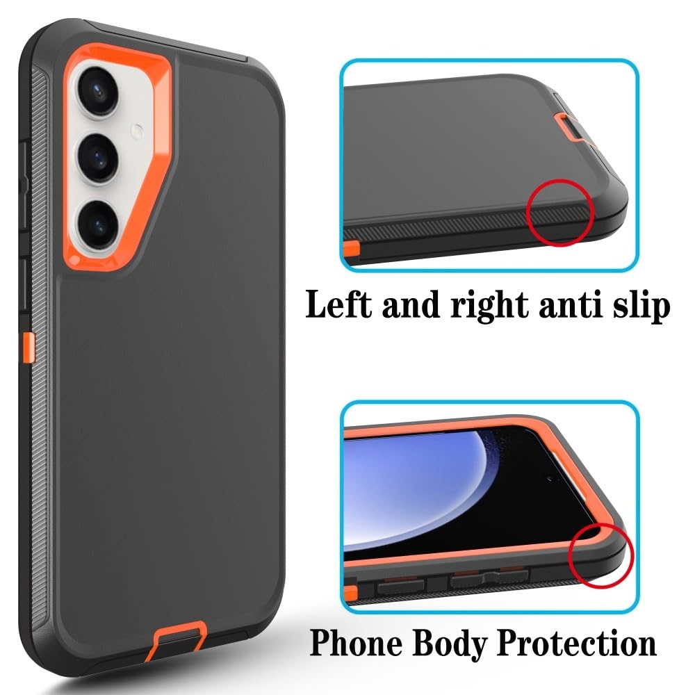 Generic - Carcasa para Samsung Galaxy S20 Ultra (color: negro) triple capa trasera rígida de silicona para soporte de clip