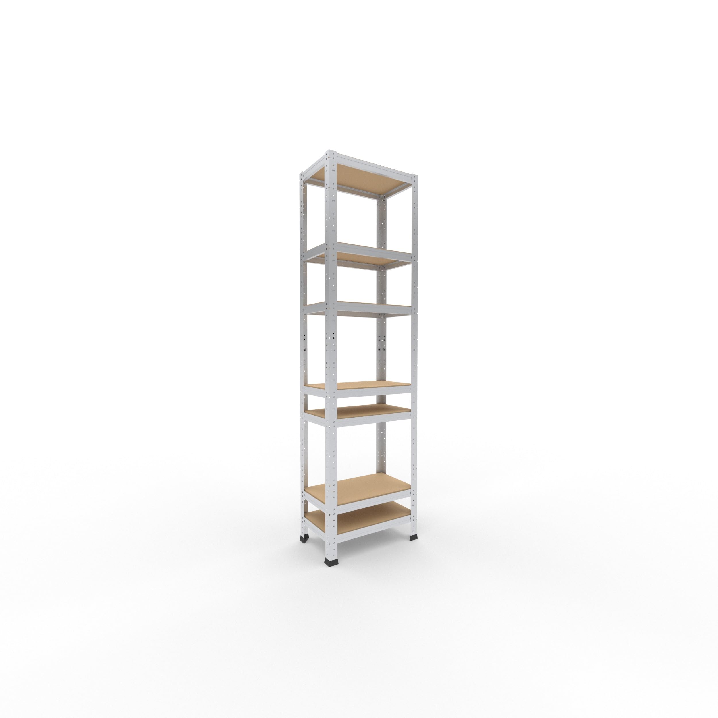 shelfplaza Home 180x50x30cm Schwerlastregal verzinkt mit 7 Böden x 125kg | Kellerregal · Lagerregal · Metallregal · Regale für Kellerraum · Steckregal · Abstellraum Regal