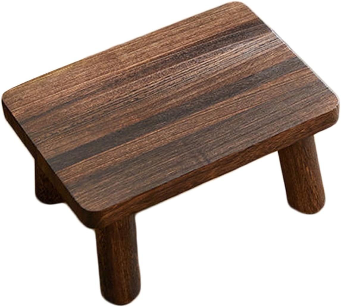 Wooden Step Stool for Boy Girl and Adults Multi-Purpose Small Rectangle Stool for Home Use Stable and Wooden Footrest for Bedroom and Entryway