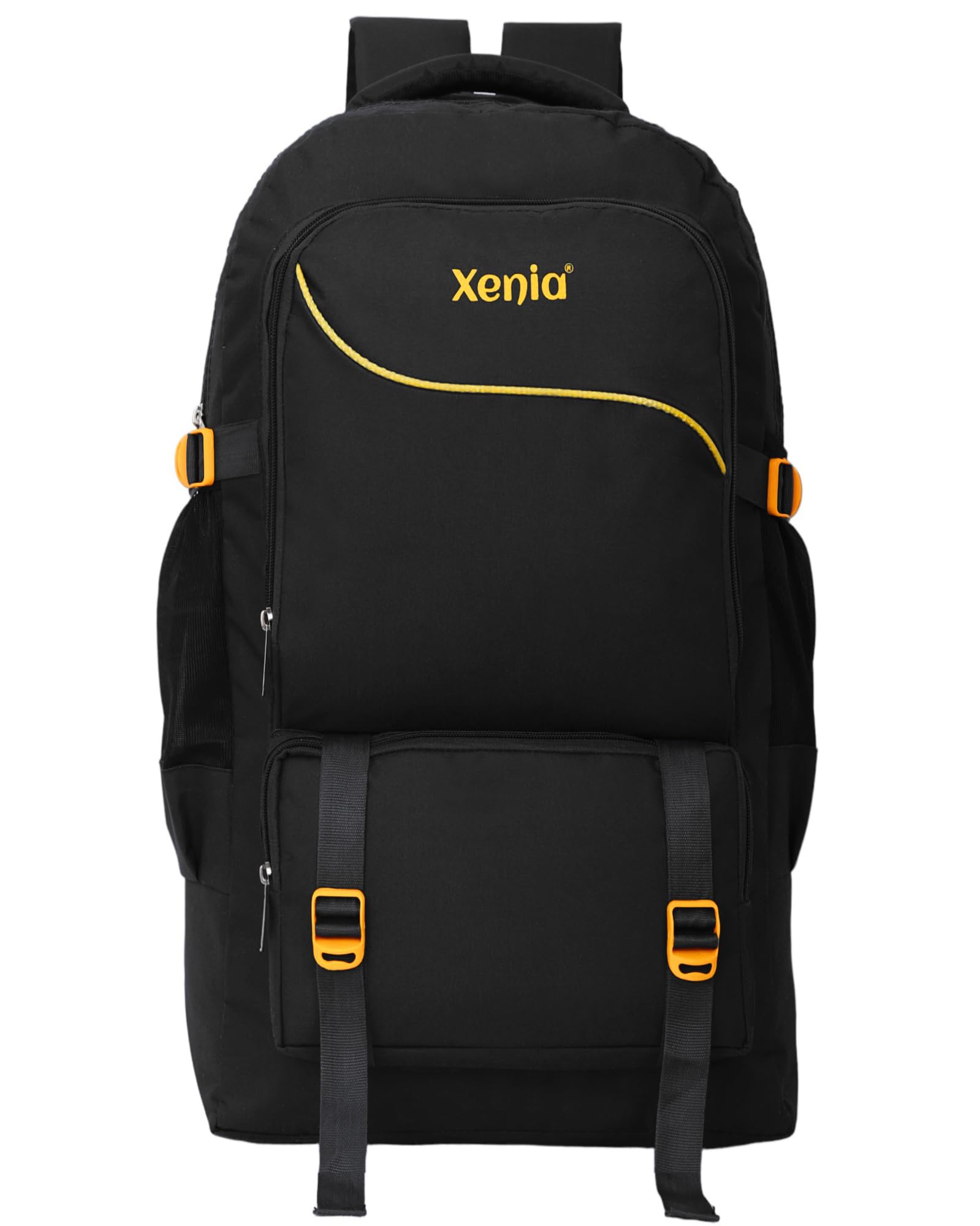 XENIA LARGE 50 L TRAVEL BACKPACK FOR OUTDOOR SPORT HIKING TREKKING BAG CAMPING RUCKSACK (BLACK)