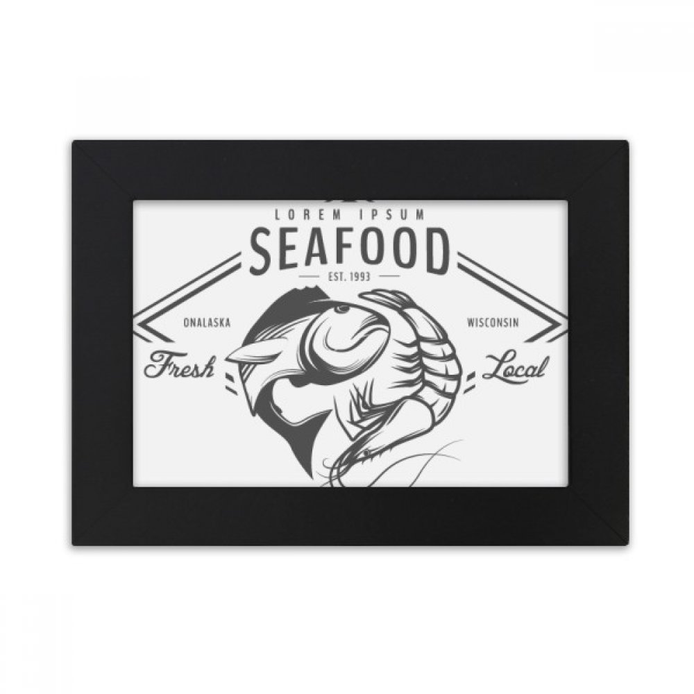 Marco de mariscos de peces marinos el regalo ideal de pintura para escritorio negro