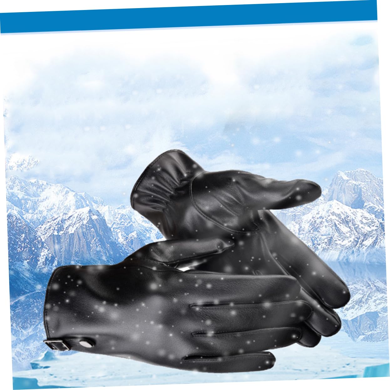 FOMIYES 1Pair Men Leather Winter Gloves Windproof Touchscreen Gloves Warm Fleece Lined for Skiing Climbing Slip Grip Design for Cold Weather Activities