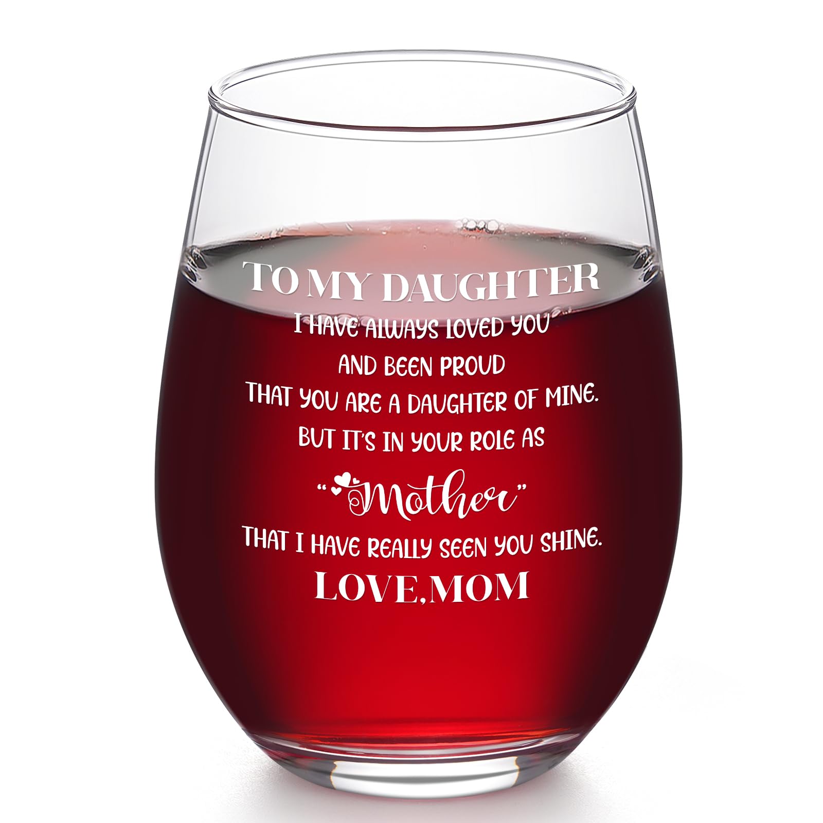 Cadeau de la part de maman fille pour femme un verre à vin élégant