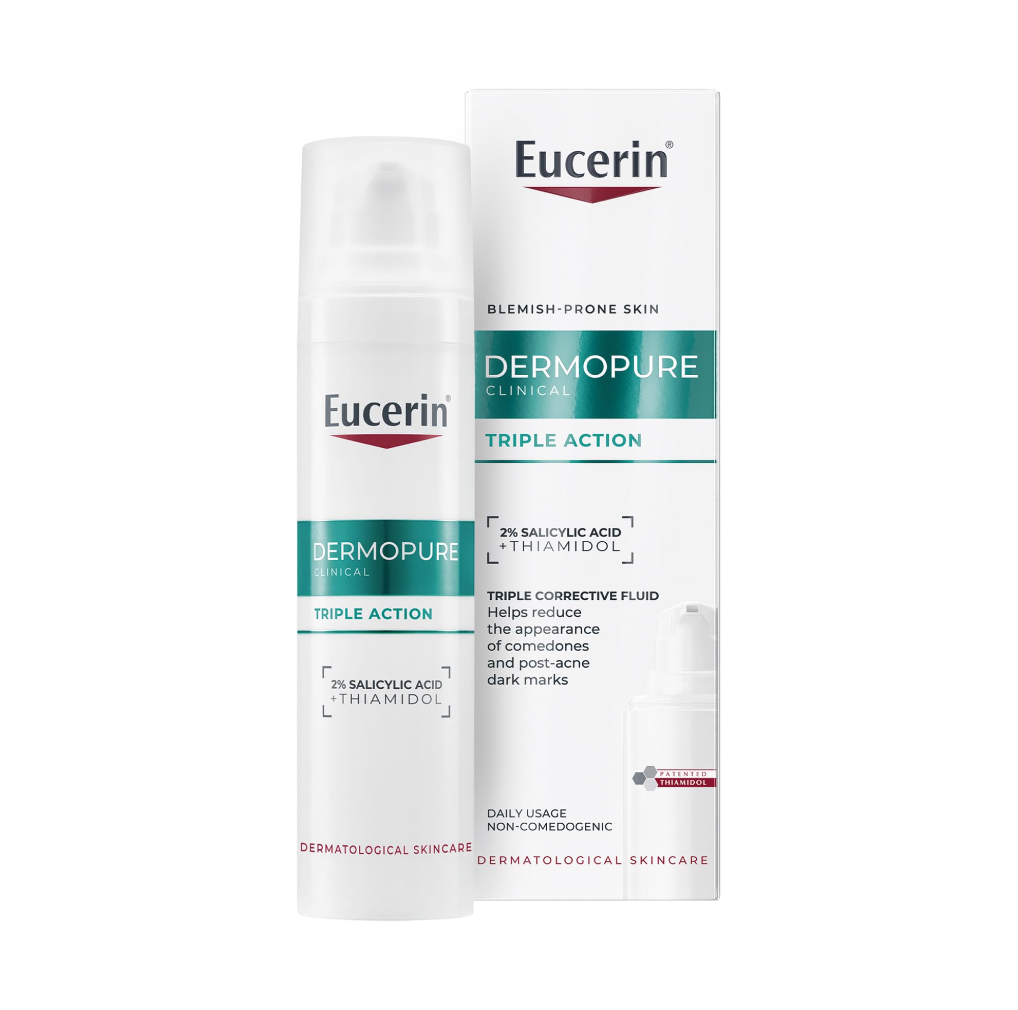Eucerin Dermopure Clinical Triple Action Fluid 40ml, Acne Cream Serum with Salicylic Acid & Thiamidol