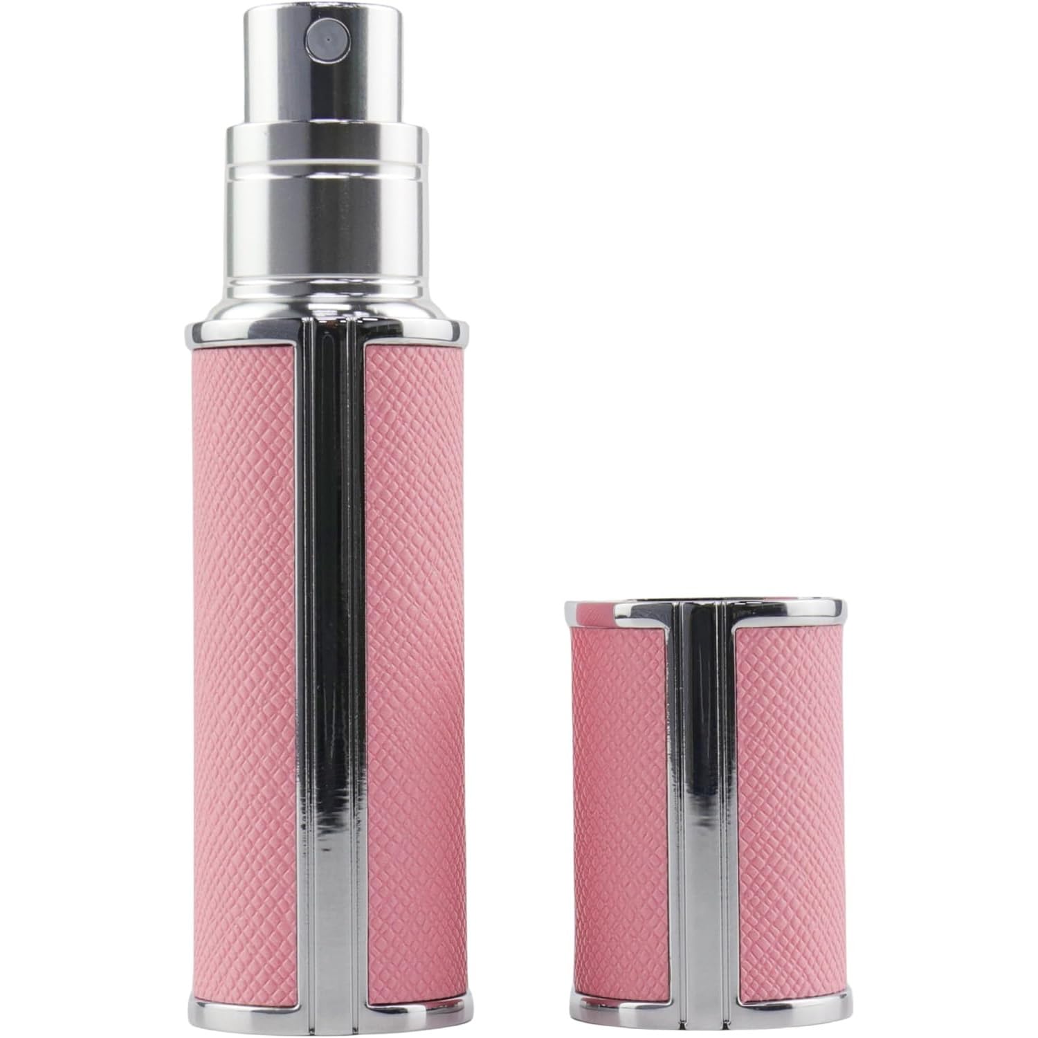 STAYOUNG Portable Mini Refillable Perfume Atomizer Bottle - Refillable Perfume Spray, Atomizer Perfume Metal Leather Bottle, Scent Pump Case for Traveling and Outgoing, 5ml (Pink)
