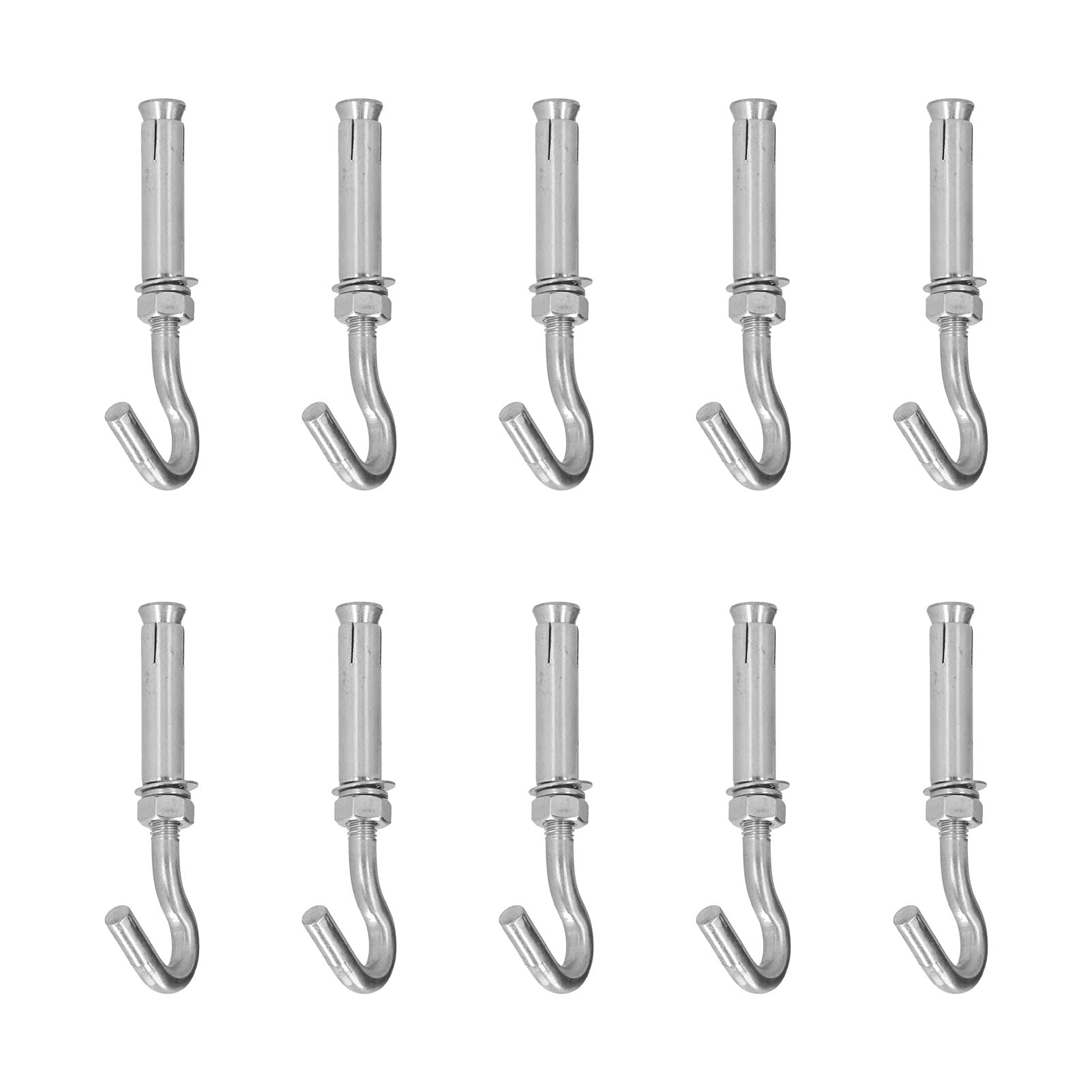 Stainless Steel Open Cup Hooks, Expansion Bolts Precise Fixation for Cement for Bricks(M10)