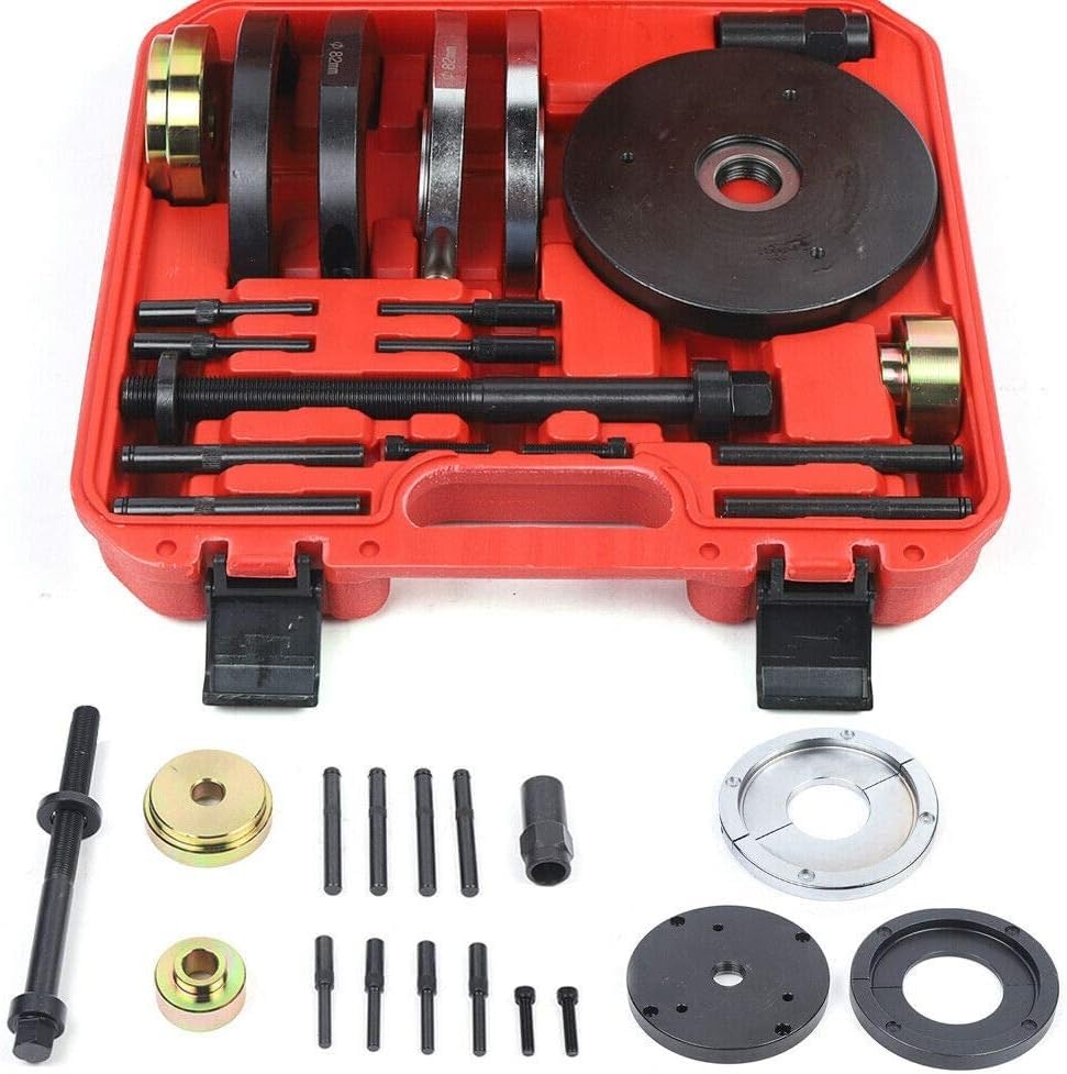 Kit di 19 attrezzi per cuscinetti ruota ruota mozzo ruota 82 mm, strumenti essenziali per riparazione e manutenzione auto