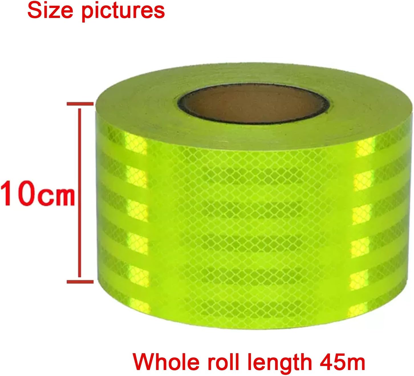 Reflective Tape, Adhesive Warning Tape, Fluorescent Yellow Reflector Strips, High Visibility Outdoor Self-Adhesive Reflective Tape for Bikes Cars Ships Motorcycles Raincoat(10 cm x 45 m)