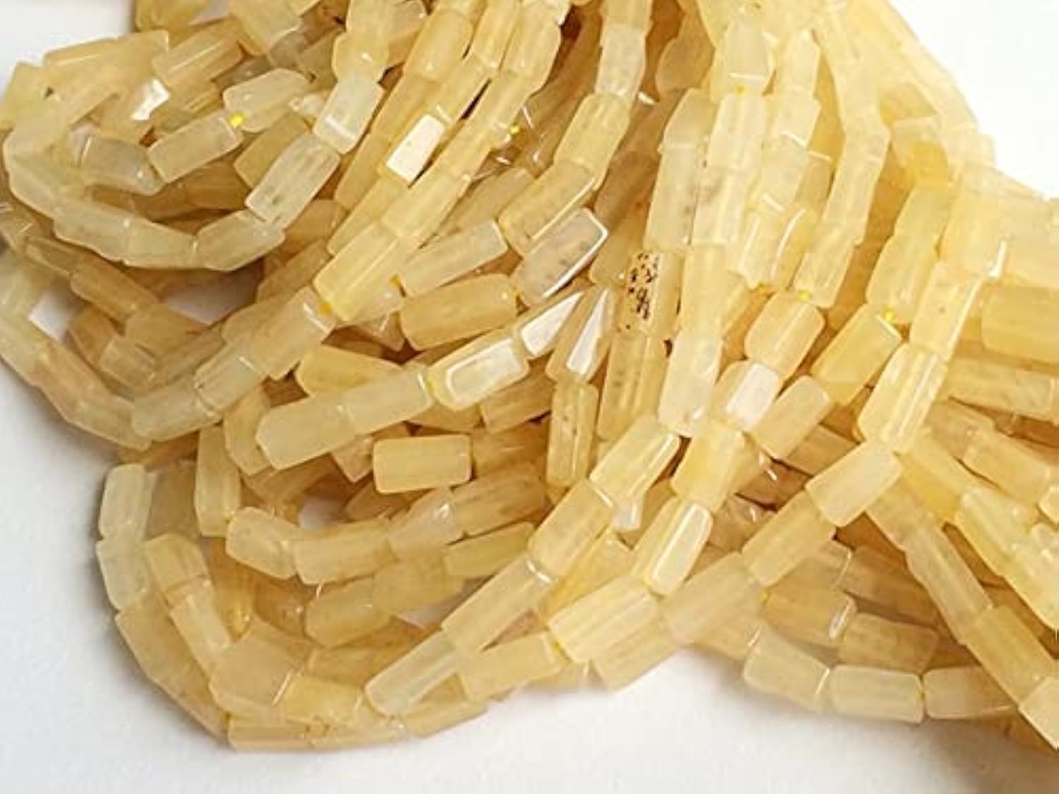Aventurine jaune perles brick rectangle 10x5mm pierre naturelle lithothérapie fil 14 pouces