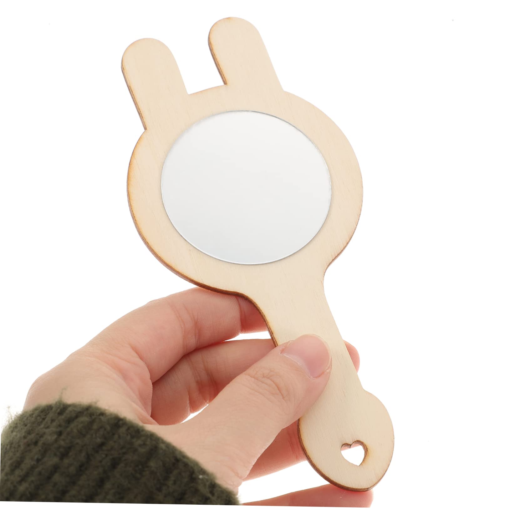 Abaodam 10Pcs DIY Unfinished Handheld Mirrors for Small Mirrors for Crafts Creative Painting Project for Family Bonding and Hands Learning Activities