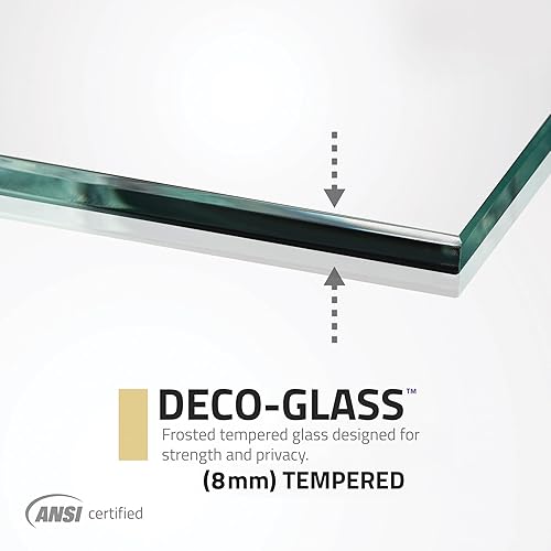 Miniatura 5 de Puerta de regadera sin marcos, vidrio esmerilado repelente al agua Passion, con tiras de sellado y manija, puerta abatible de 38 de pulgada, 72 x 24
