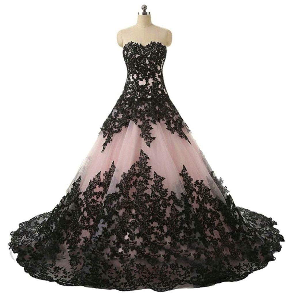 Vantexi Damen Elegante Lange Spitze Formellen Abendkleid Ballkleider Gotisch Brautkleider Hochzeitskleider