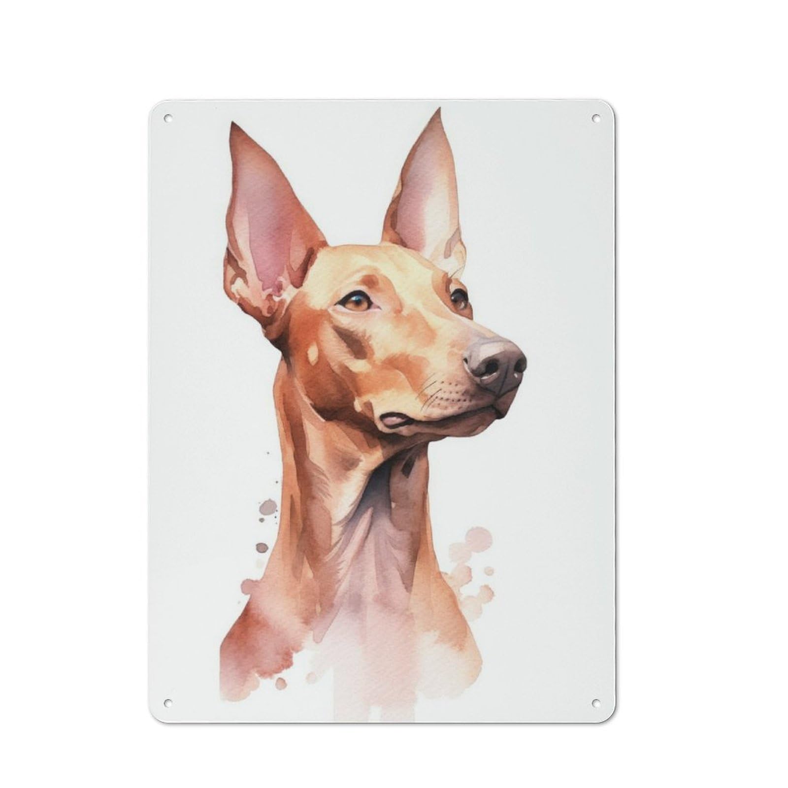 Junmoney Pharaoh Hound Watercolor Vintage Metal Plaque 40X30cm For Dining Room Or Kitchen, For Home Decor Collectors Refreshing A Room In Autumn