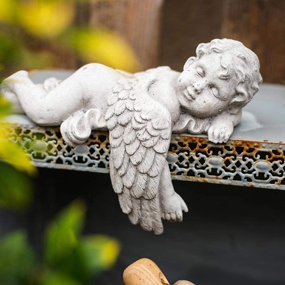 Ozdoby ogrodowe Wystrój Statua Na Zewnątrz, Abstrakcyjna Unikalna Statua Rzeźba Kreatywne posągi i rzeźby Dekoracje zewnętrzne do ogrodu, Rzeźba Anioła Statua Śpiący Anioł Dekoracja Rzemiosło żywiczn
