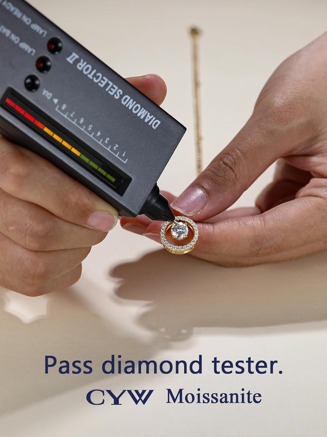 CYW Sparkle Moissanite Necklace for Women, Solid 925 Sterling Silver, 16"/18"/20" Adjustable Chain, Valentines Anniversary Mothers Day Christmas Gift - Image 4