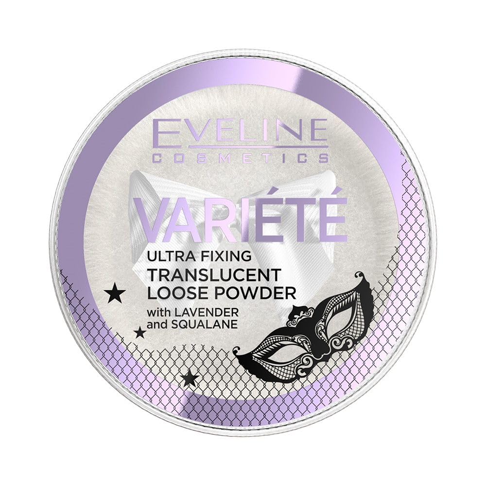 Eveline Cosmetics sypki puder transparentny Variete matujący z lawendą i skwalanem