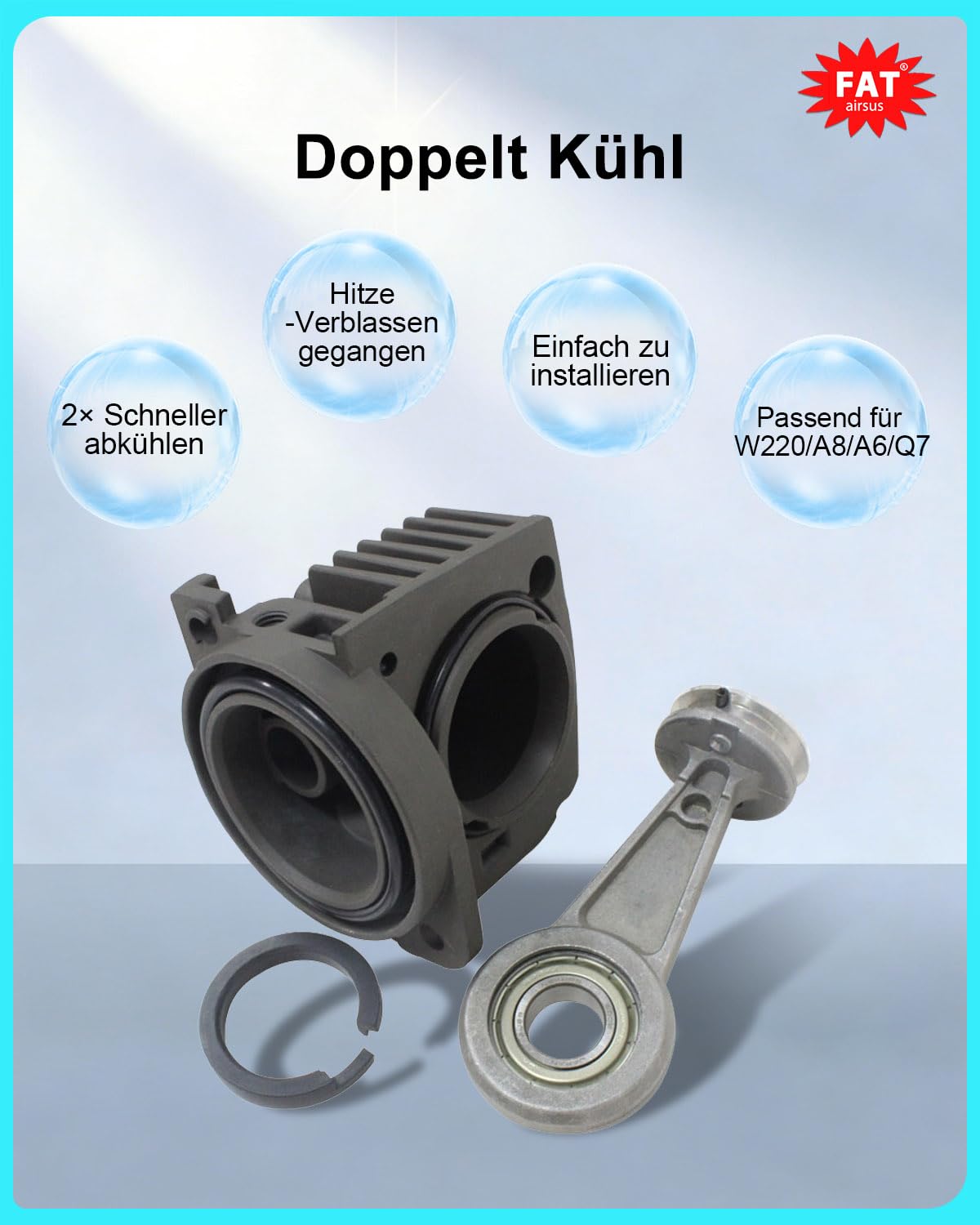 Kits de réparation de cylindre de compresseur de suspension d'air pour VW Touareg Cayenne 2002-2010/2007 F16, F86 xDrive50i