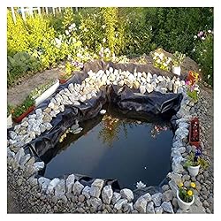 DYXJB Estanque Prefabricado HDPE Pond Liner 0,35mm...: 🚩IMPERMEABLE: el revestimiento impermeable de PU incorporado, impermeable y hermético puede hacer que sus estanques, embalses, lagos artificiales y otras mejores fuentes de agua de almacenamiento. 🚩MATERIAL HDPE: El revestimiento de la piscina está h...