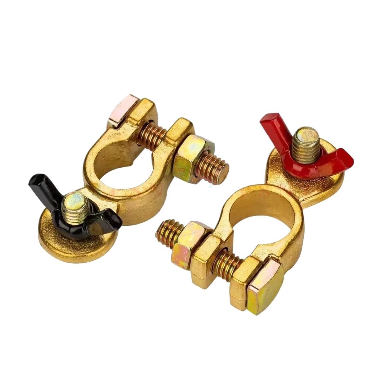 Connettore per morsetto terminale batteria Connettore terminale batteria for auto Batteria negativa positiva Morsetti batteria a sgancio rapido Connettore in ottone for auto universale(2Pair)