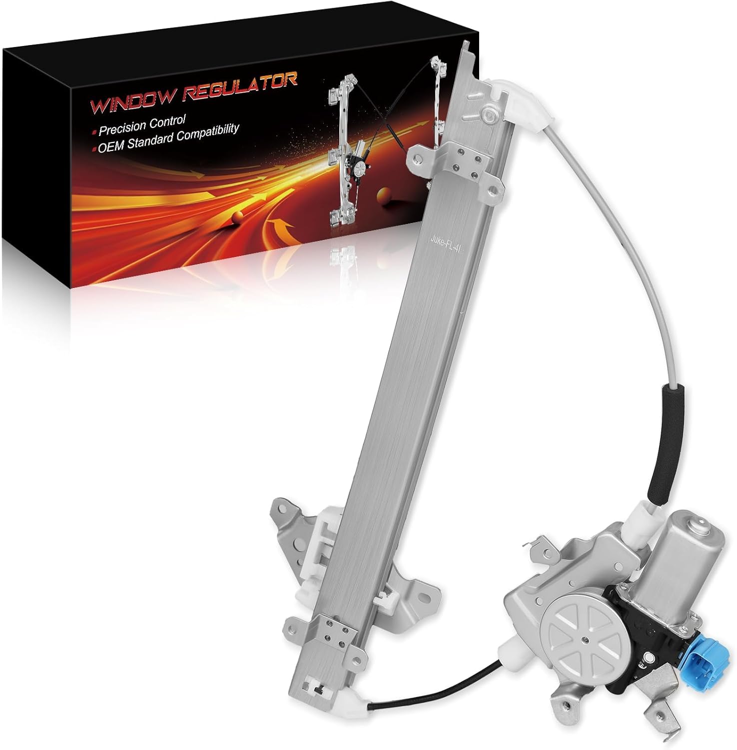 Front Left Driver Side Power Window Regulator with Motor for:-Nissan Juke 2011 2012 2013 2014 2015 2016 2017, Juke 11 12 13 14 15 16 17, 2 Pins Connector Replace# 80721-1KA0A, 751-438, 751438