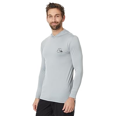Quiksilver DNA Bubble Logo Long Sleeve Hooded Surf T Shirts Rashguard Men