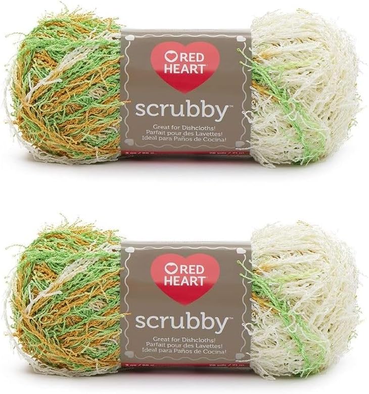 Red Heart Scrubby Yarn, 2 Pack, Citrus 2 Count