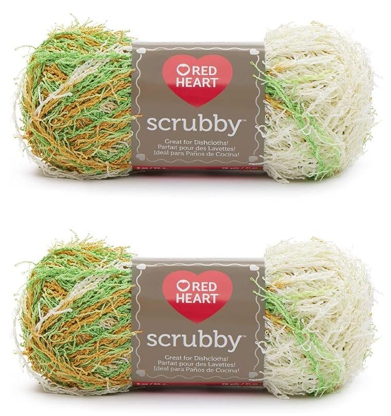 Red Heart Scrubby Yarn, 2 Pack, Citrus 2 Count