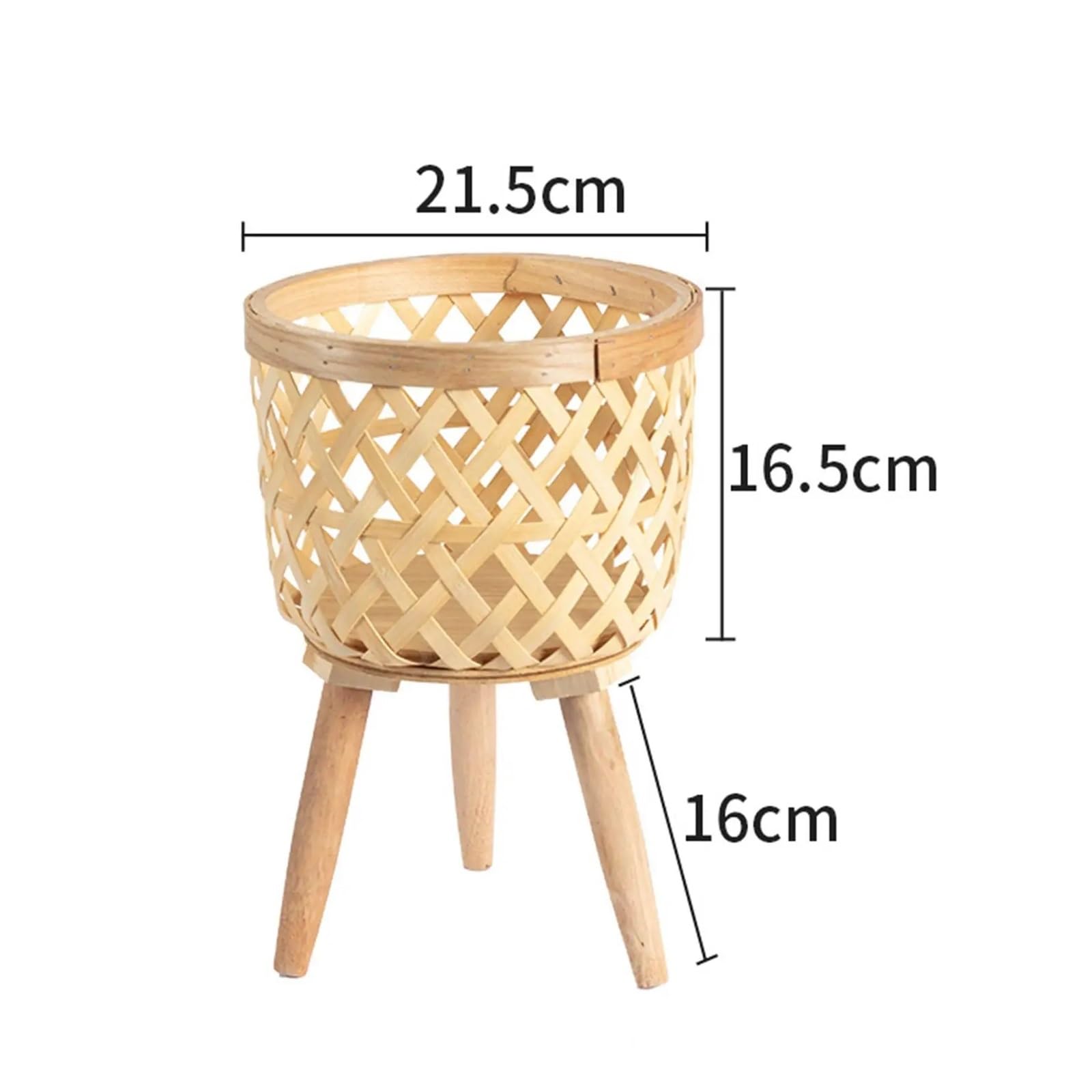 Wiklinowy kosz piknikowy, Hand Woven Wooden Flower Pot Beige 21.5x21.5x32.5cm For Indoor Outdoor Plants