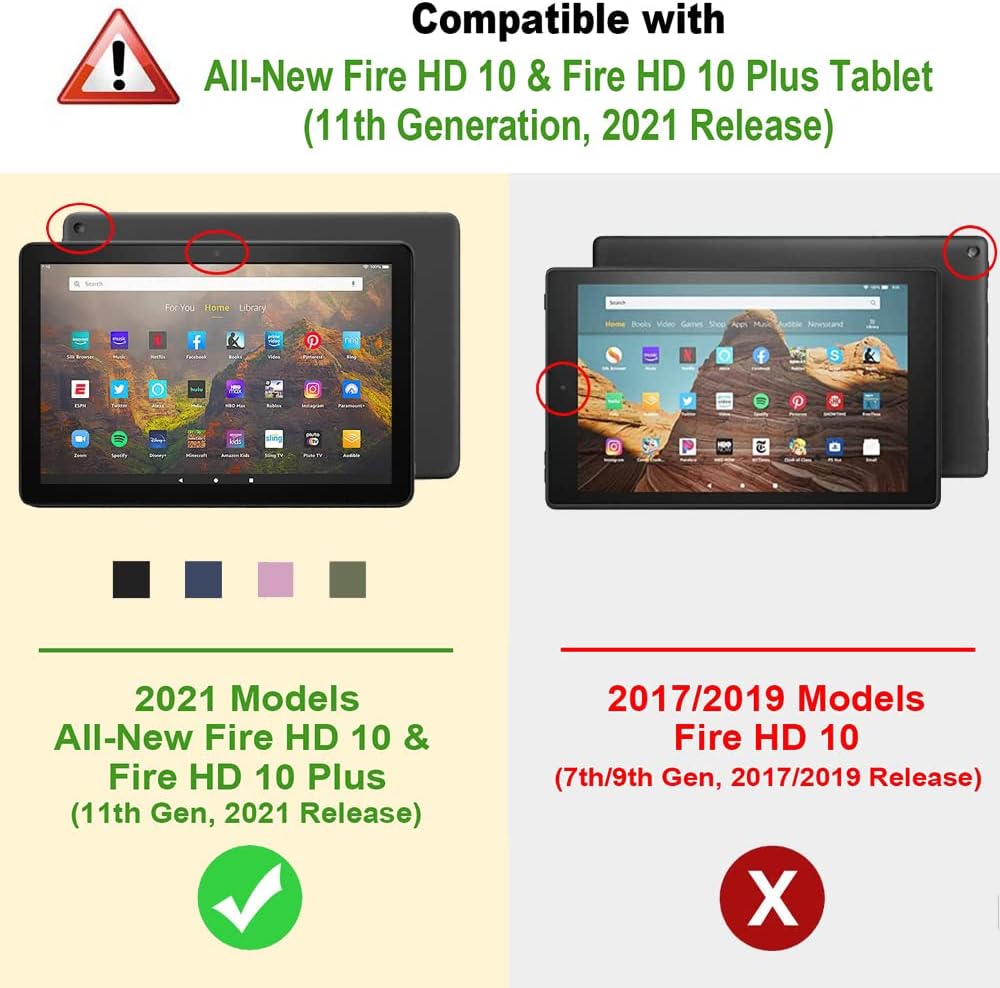 ANNAPRO Case for All-New Kindle Fire HD 10 Tablet (11th Generation 2021 Release) & HD 10 Plus Tablet 10.1" - Slim Folding Stand Folio Cover with Auto Wake/Sleep and Hand Strap, Countryside
