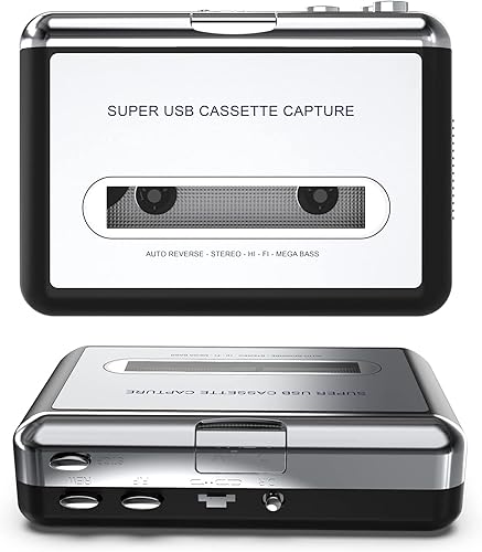 Miniatura 5 de DigitNow! Convertidor de cinta de casete a MP3 a través de USB, reproductor de cinta de casete portátil, captura audio de música USB, compatible con
