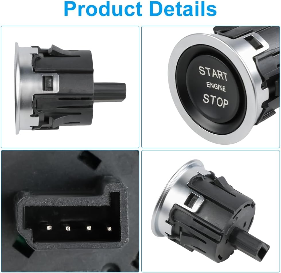 Ignition Start Stop Button Switch Compatible with Land Rover Range Rover/Sport/Evoque/Discovery Sport 2013-2020 Replacement for LR094038 LR037611