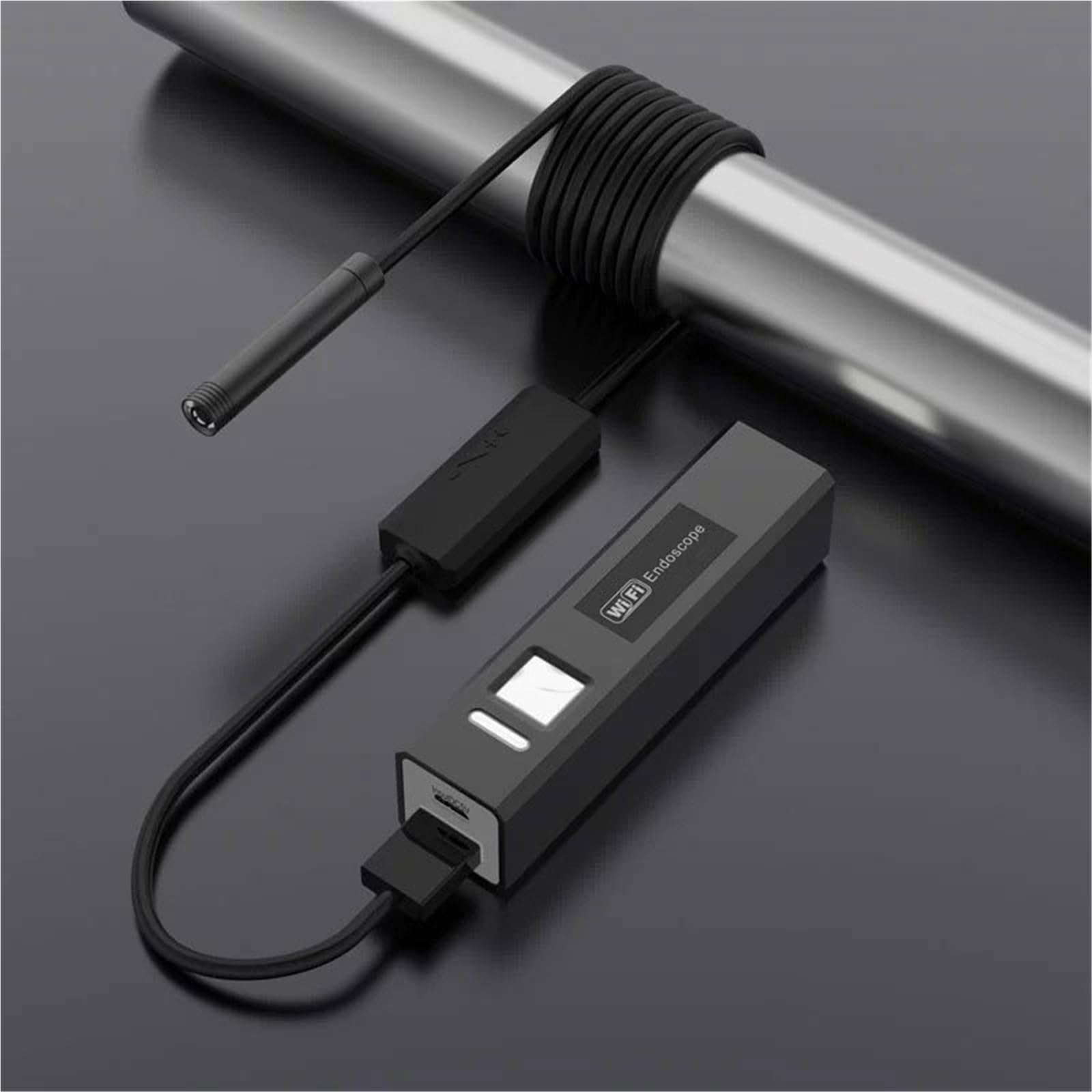 Telecamera per ispezione endoscopio, Endoscopio WiFi 720P IP67 Monitoraggio Impermeabile Per Auto Per Fognature,per auto, muro(Hard wire,10m)