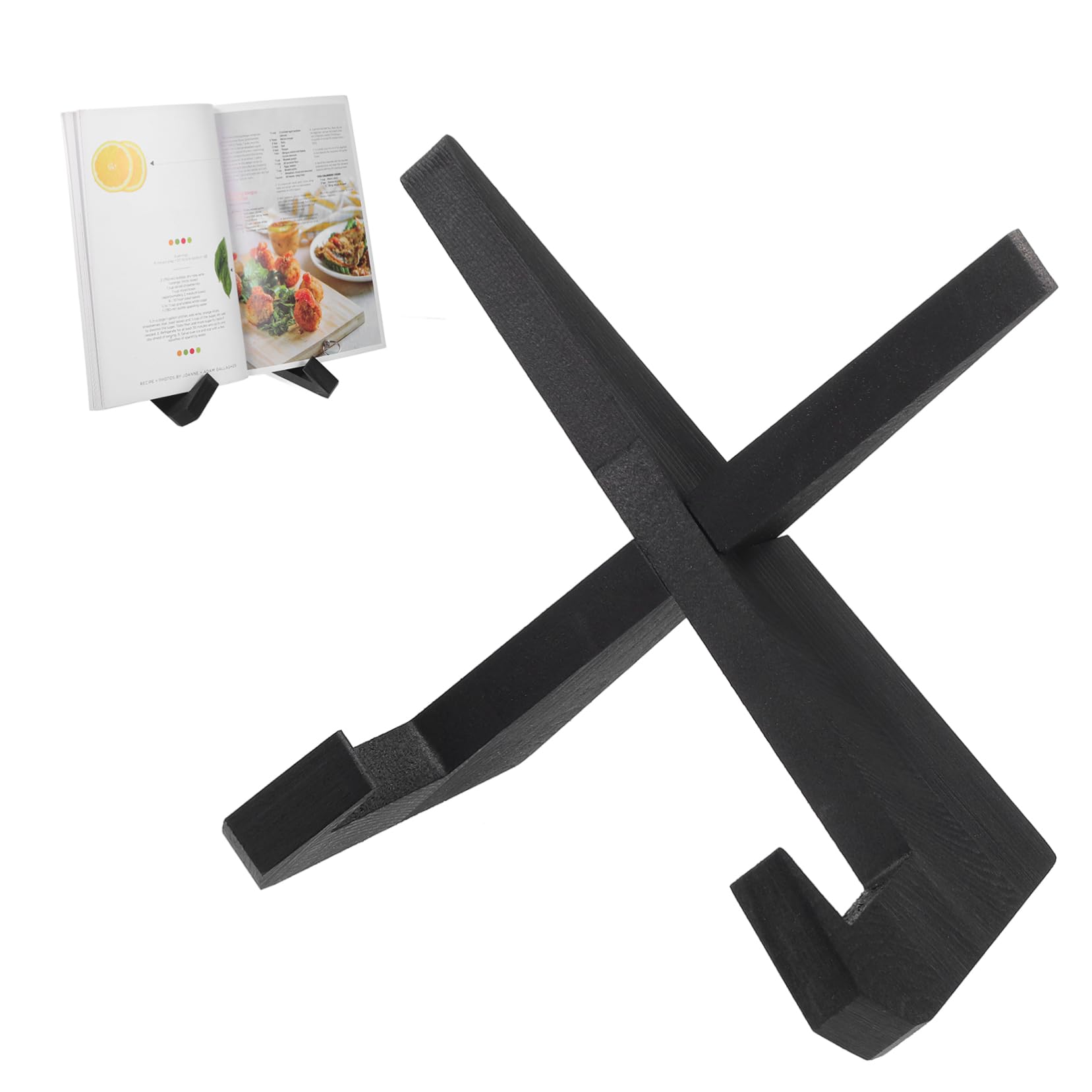 MUCKLILY Holder Wooden Reading Stand Book Display Rack for Kitchen Counter Desktop Book Rest for Tablets and More