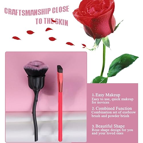 Miniatura 6 de VOVCIG - Brocha de maquillaje en polvo, multifunción, juego de brochas para cejas, brocha de contorno, brocha de base para mezclar polvo, líquido,