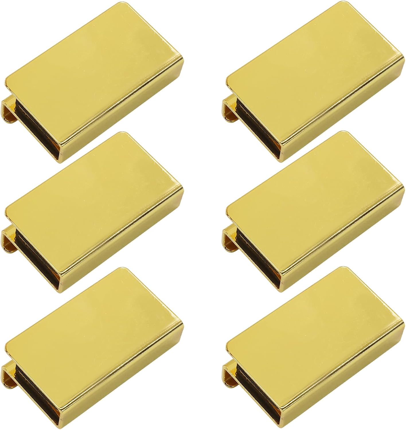 6 Pcs 1.6" Gold Glass Edge Pull Clips, Finger Grip Cabinet Door Handle for Window Displays, Showcase Door Knob Clips