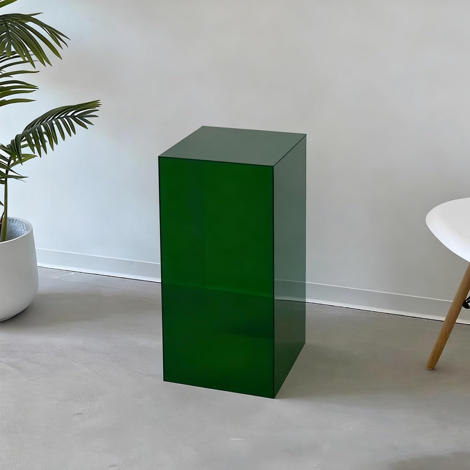 Stojaki Ekspozycyjne z Akrylu, Prostokątny Stojak Dekoracyjny, Podest Pod Okno Podłogowe, do Odzieży, Biżuterii, Sukien Ślubnych, Imprez, Dekoracji(Green,30x30x70cm)