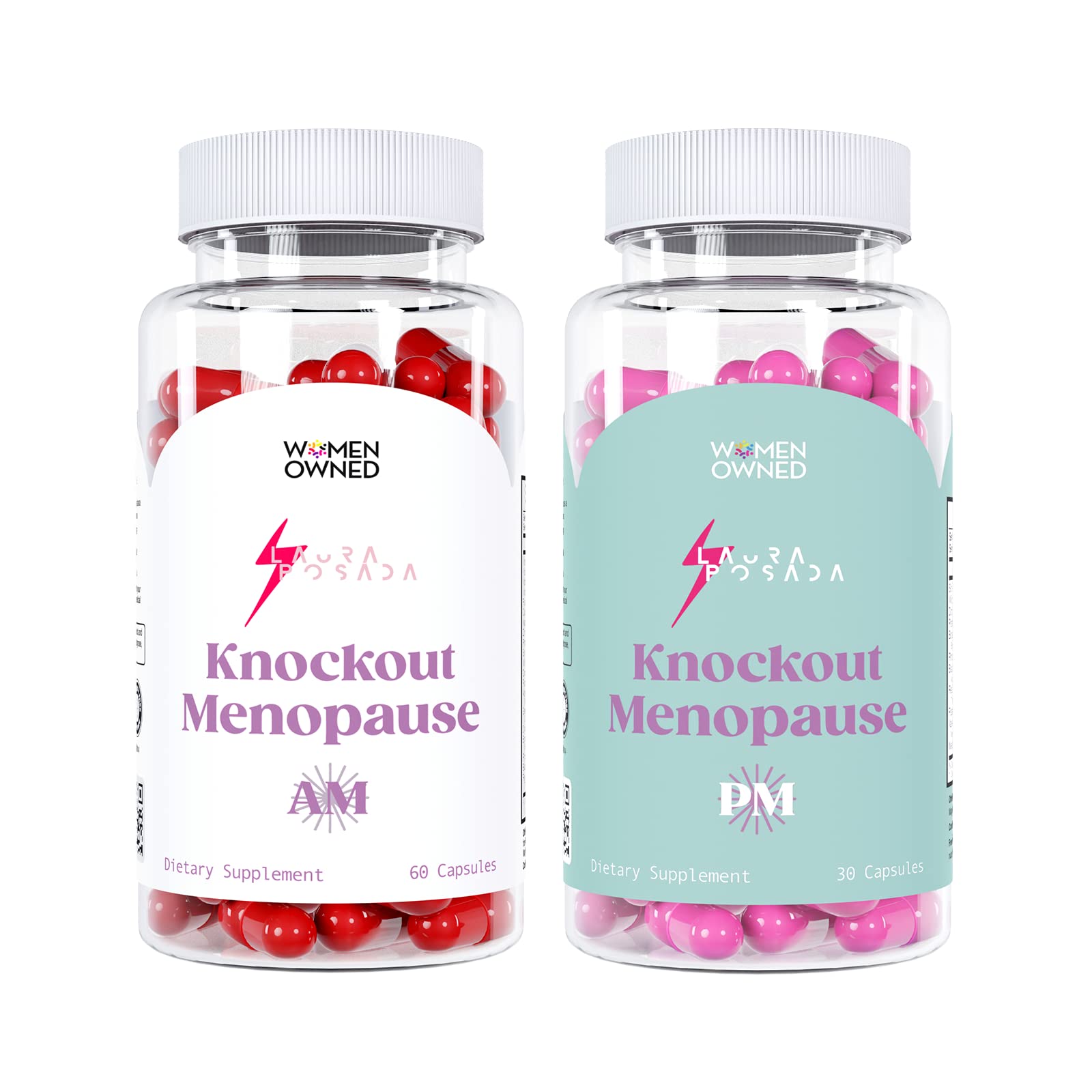 Knockout Menopause AM/PM Natural Relief Bundle Menopause Supplements for Women, Natural Menopause + Perimenopause Multi-Symptom Relief for Daytime and Nighttime Symptoms (1 Month Supply)