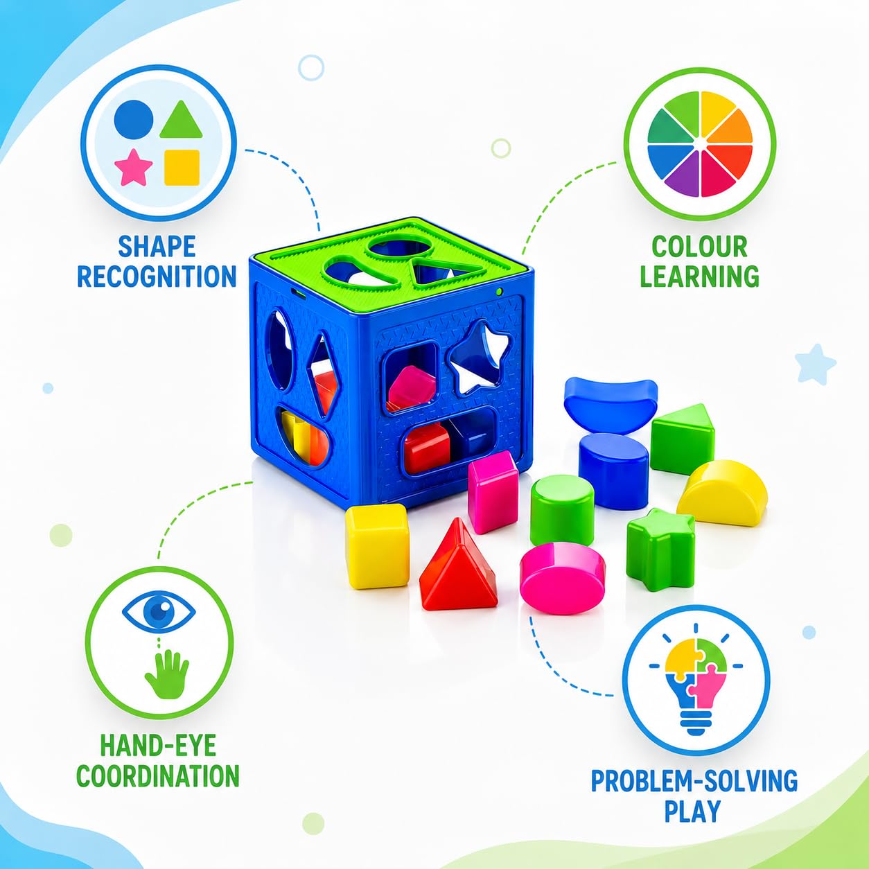 Shape Sorter Cube for Kids - Educational Toy -2