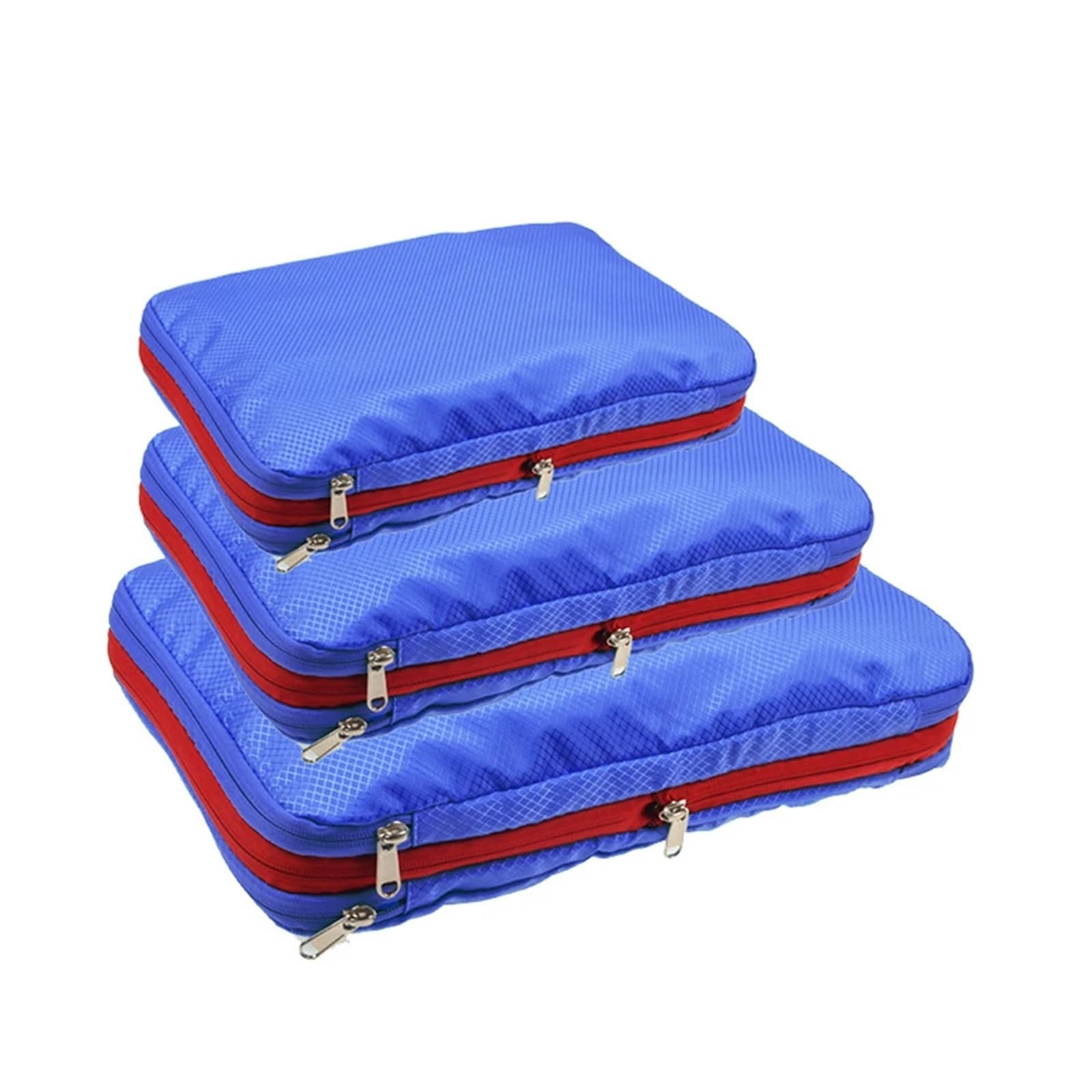 YILWPV Travel Organizer Compression Packing Clothing Storage Bags Double Layer Portable Large Capacity/Waterproof Cube Ziplock Baggies for Travel(Blue)