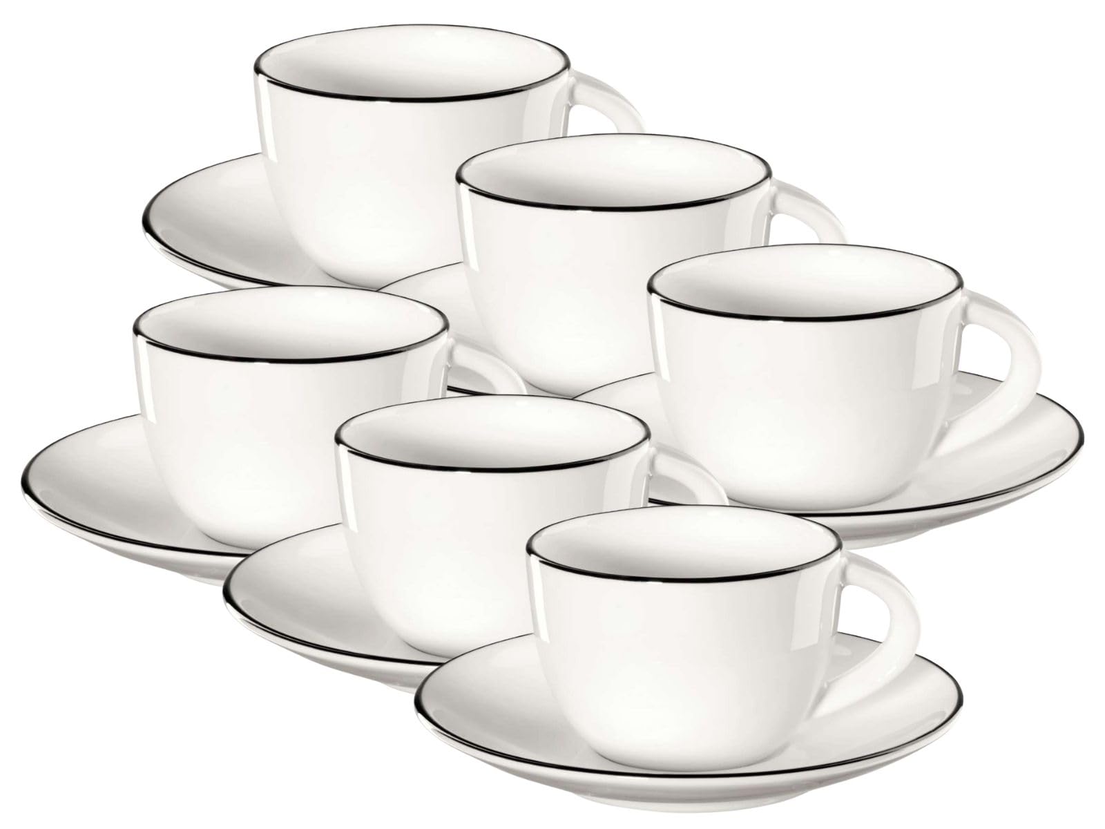 ASA Selection à Table Ligne Noire Espressotasse mit Untertasse 0,07l Set6