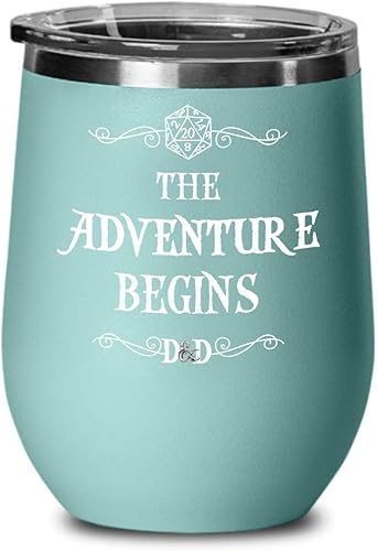 Miniatura 4 de Vaso de vino Dungeons and Dragons The Adventure Begins Dnd Dungeon Master Fans D&D Divertido 12 oz aislado frío caliente taza