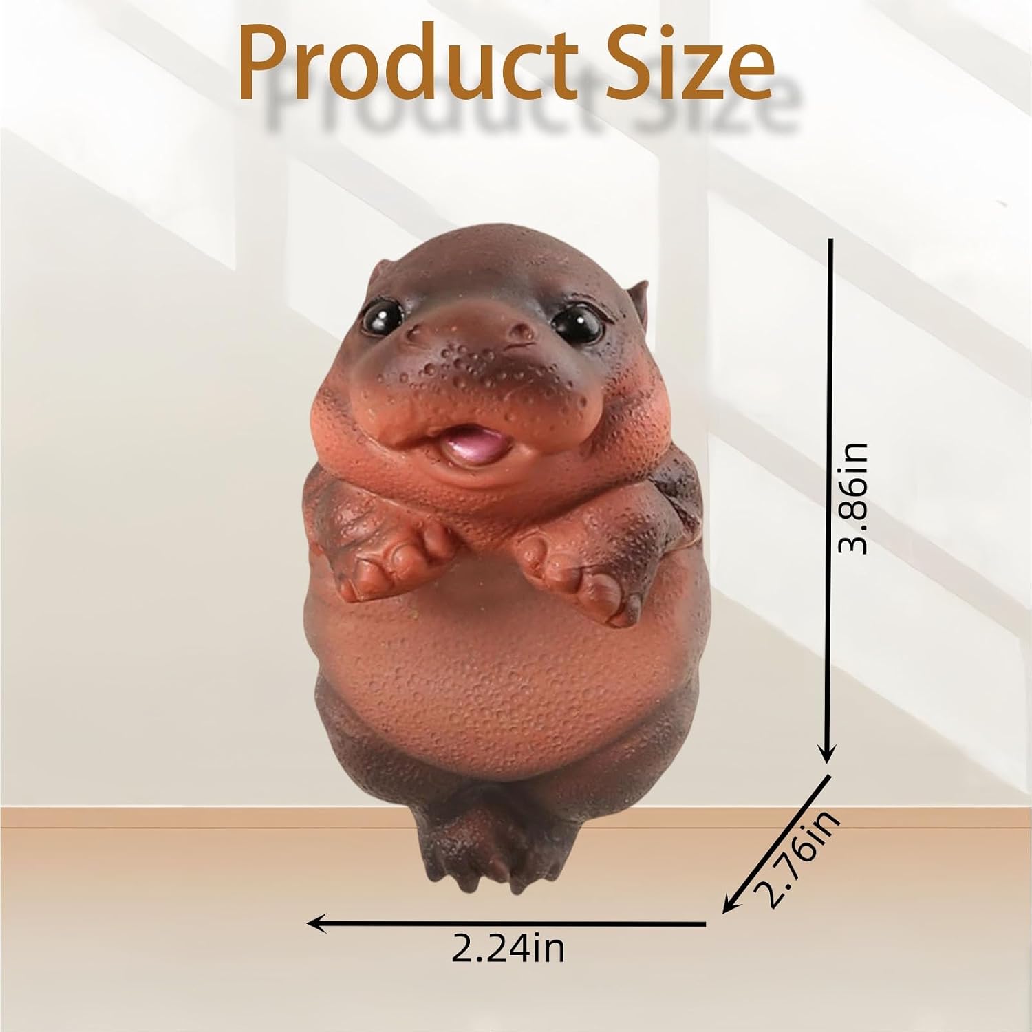 Pot Hugger Animal Planter Decor, Brown Hippo image 2