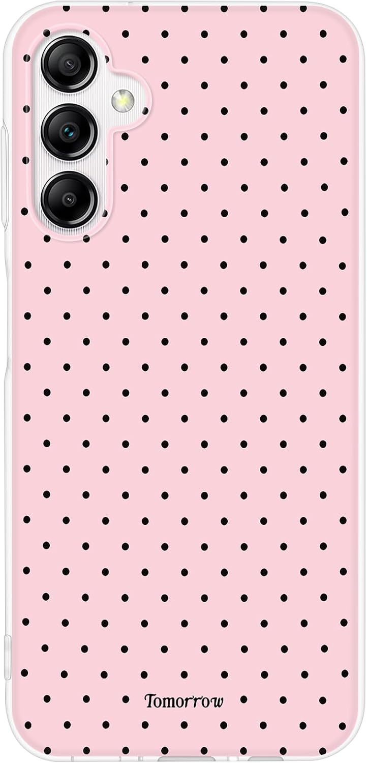 Cute Polka Dot Phone Case for Samsung Galaxy A14 5G, Girly Galaxy A14 4G Cases, Aesthetic Design Soft Clear TPU Shockproof Cover for Girls Women, Pink