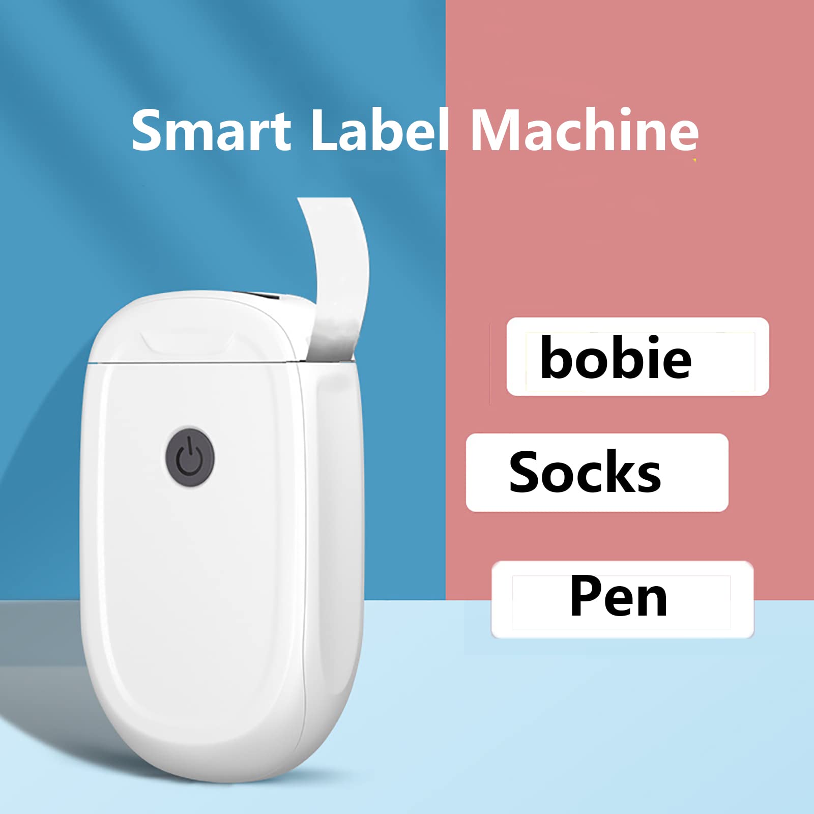 WANGCL Mini Bluetooth Handheld Labelling Device Thermal Labelling Device Compatible with iOS and AndroidWhite 1 Roll of Labels + Storage Bag - Image 2