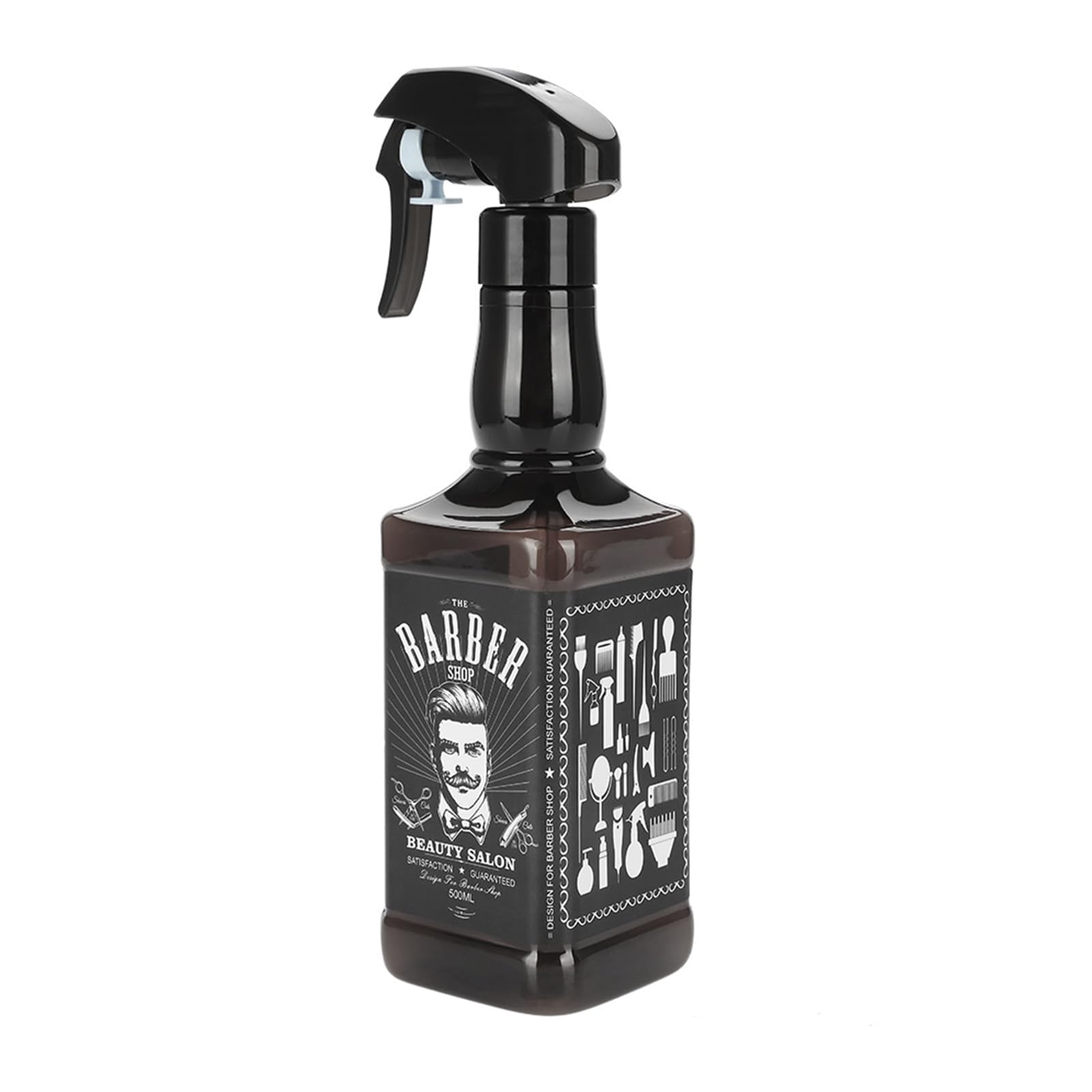 Semme Hairdressing Spray Bottlle, 500ml Plastic Hairdressing Spray Bottle Salon Barber Hair Tools Water Sprayer (Black)