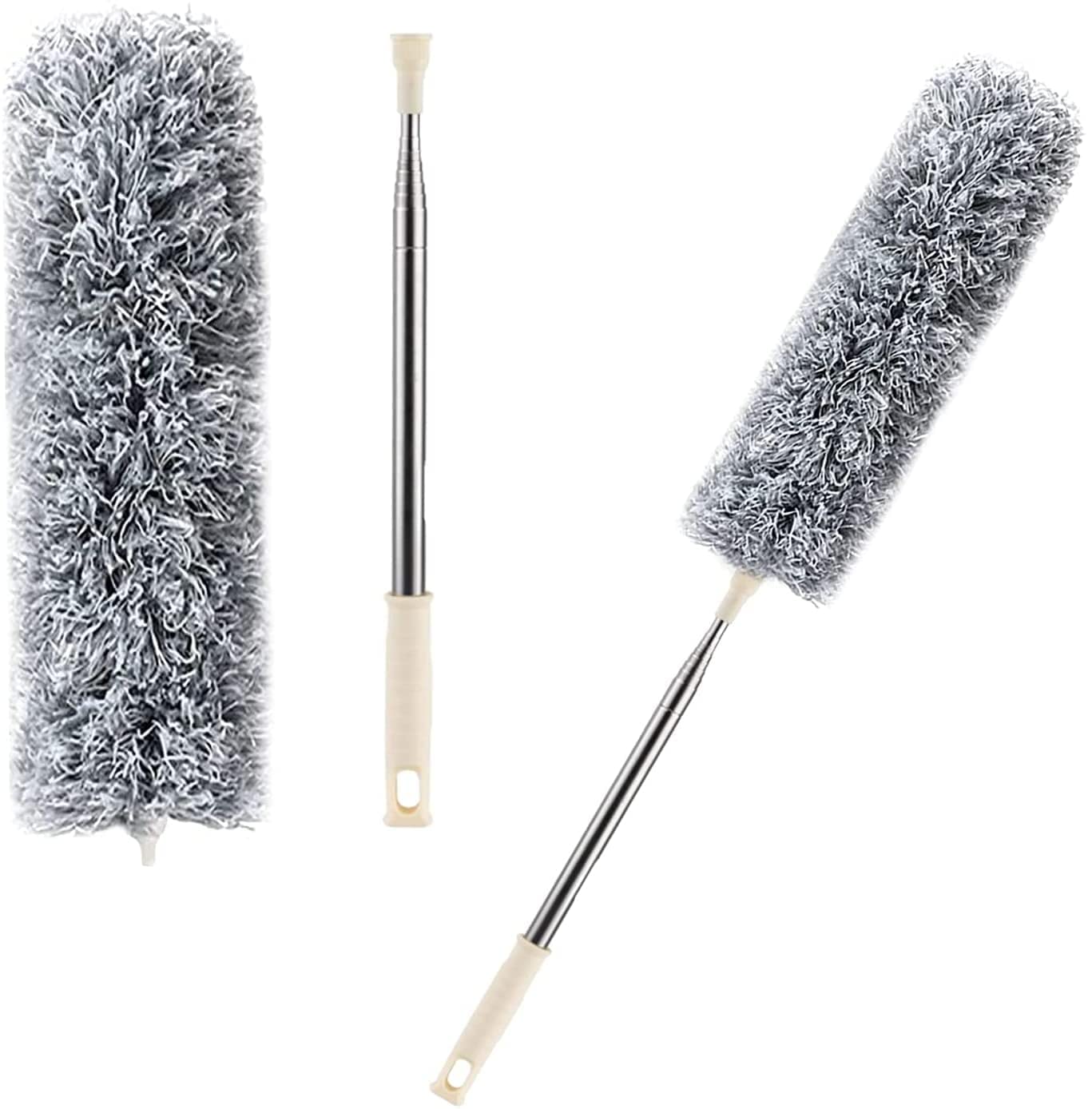 Fan Cleaning Mop SAMEZONE Microfiber Duster with Extension Pole(Stainless Steel), Extra Long 100 inches, with Bendable Head, Extendable Duster for Cleaning High Ceiling Fan (100 Inches) (B0C2C5BZX3) Amazon Price History, Amazon Price Tracker
