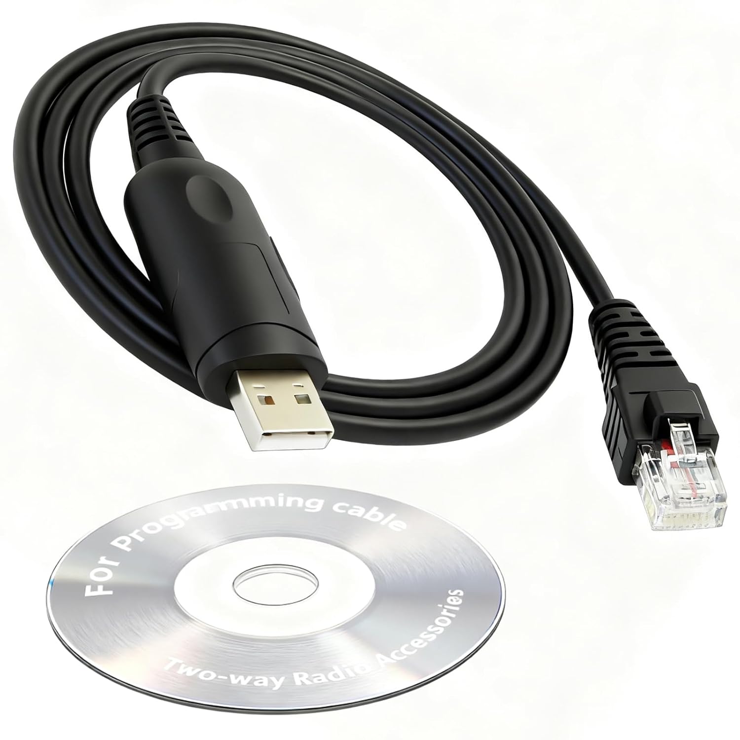 RJ45 USB Programming Cable 8-Pin for Kenwood Radio NX-720 TK-763 TK-8180 TM-271E TK-8302